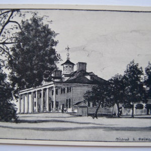 Cartão postal vintage publicado por Mildred L. Prince - Mount Vernon, Virgínia - Casa de George Washington - Cartão postal