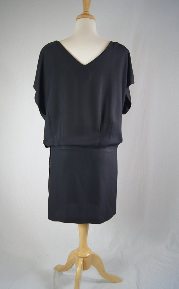 Vintage Black Dress with Big White Buttons - Unio… - image 4