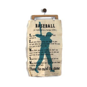 New Old Stock NOS Vintage Unused Irish Linen- Ulster Weavers No. 5193 Baseball - American Sport - Tea Towel Made in Ireland