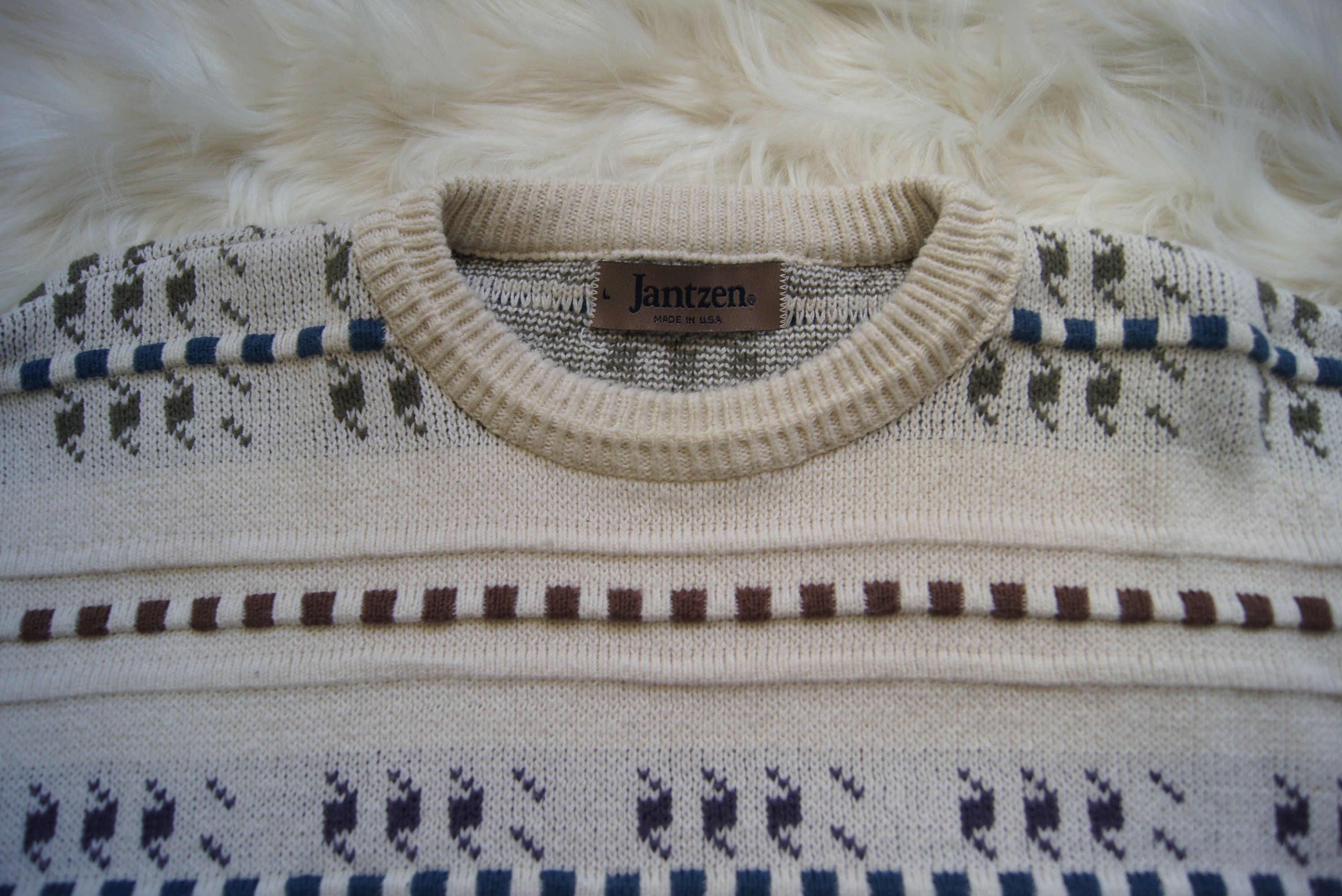 Vintage Jantzen Sweater Made in USA 1980s Size Large Pullover 