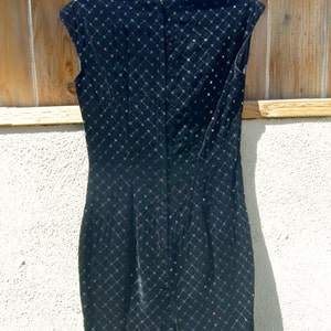 Jessica McClintock Gunne Sax Vintage Cocktail 1980's Dress Black with Sequins image 4