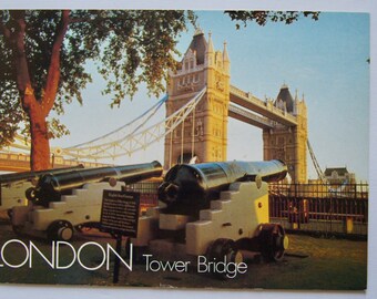 Cartão-postal antigo da Tower Bridge, Londres, Grã-Bretanha