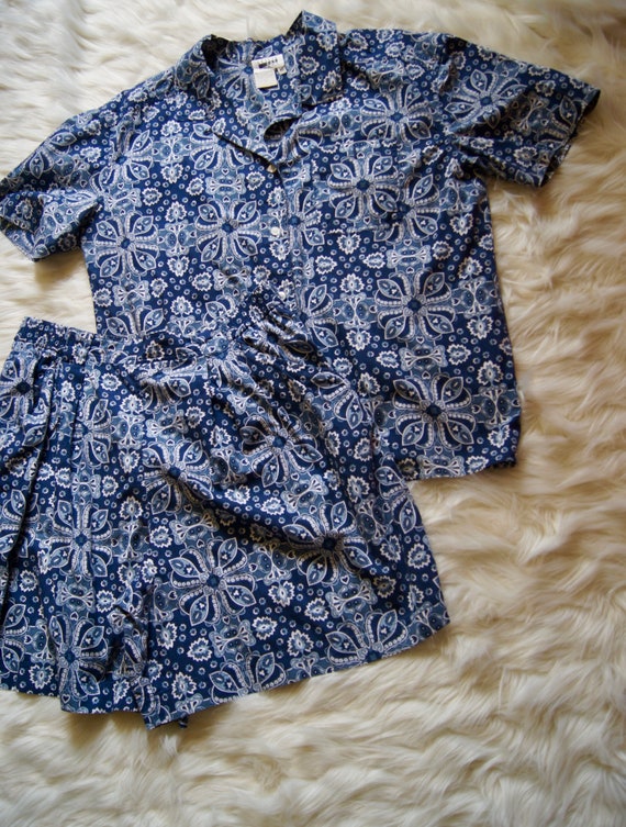 Vintage Leslie Fay Sport Button Front Shirt And Sh