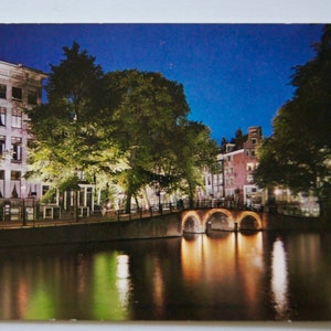 Vintage briefkaart Amsterdam gracht Leidsegracht post kaart
