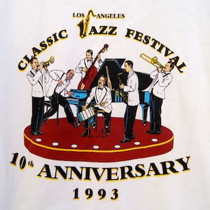 1993 Los Angeles Classic Jazz Festival 10th Anniversary T Shirt