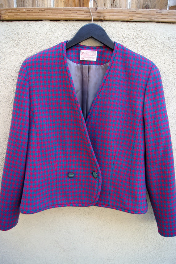 Vintage Petite Pendleton Houndstooth Wool Women's… - image 2