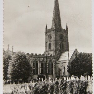 Holy Trinity Church Vintage Postcard Stratford Upon Avon Valentine's Real Photo Printed in Gt Britain Published By Valentine & Sons