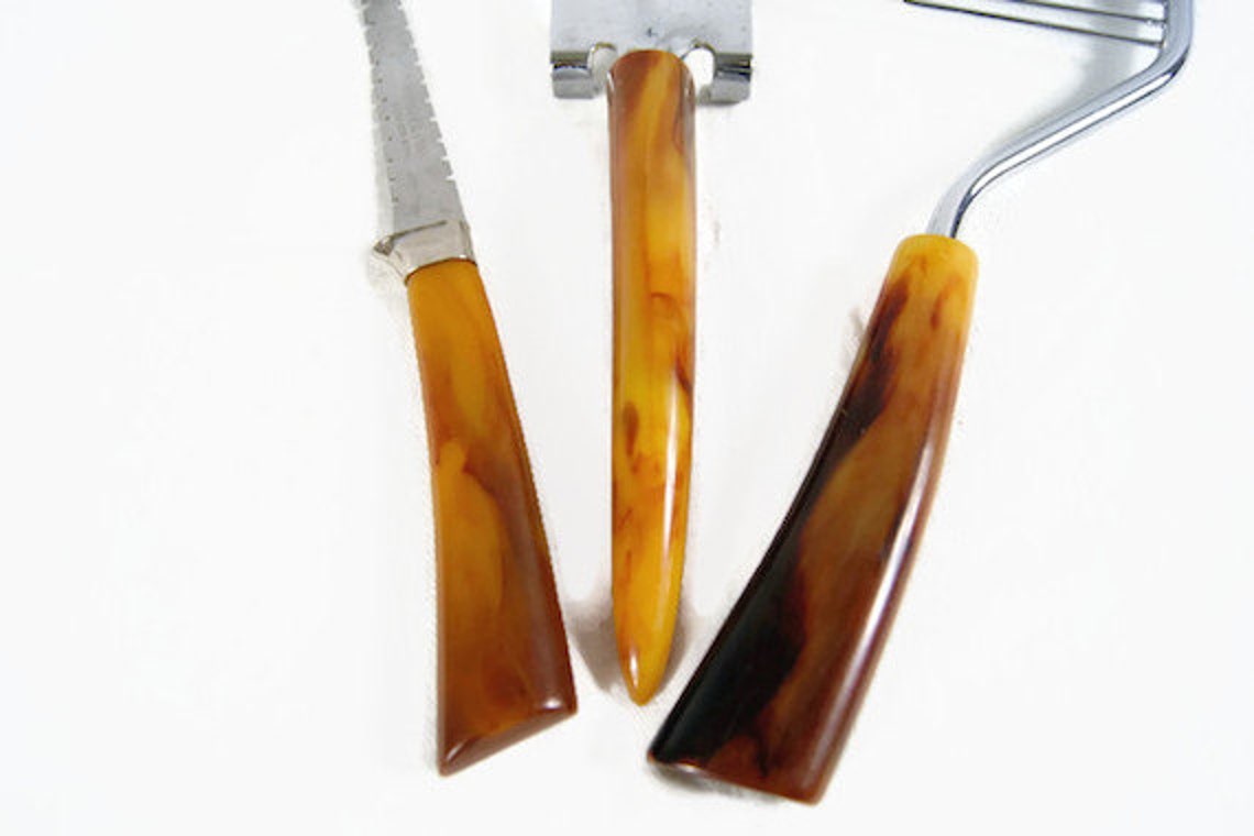 Vintage Frontier Stainless Steel Set Butterscotch Etsy Canada