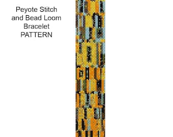 Beadweaving Bracelet Pattern - Peyote and Loom Patterns - Klimt 12 Delica Bead Bracelet Pattern, Klimt Inspirated Bracelet Pattern