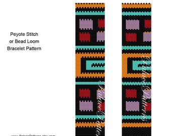 Bracelet Pattern for Peyote Stitch or Bead Loom Weaving - PP138 Delica Bracelet Pattern