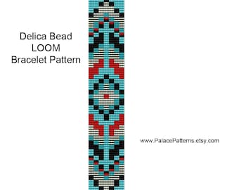 Bead Loom Bracelet Pattern - Tribal 30 - Delica Bead Tribal Pattern for Bead Loom Weaving