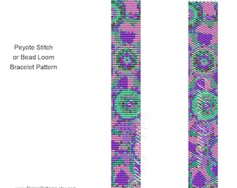 Super Sparkly 1 Beadweaving Peyote Bracelet or Bead Loom Bracelet Pattern - Delica Bead Bracelet Pattern