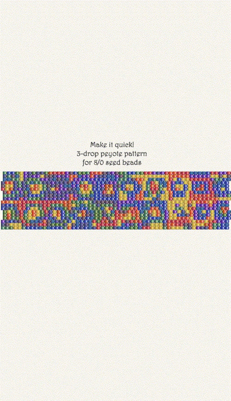 Download 3 Drop Peyote Stitch Beadweaving Pattern 23 For Size 8/0 ...
