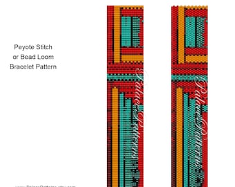 Delica Bead Bracelet Pattern, Peyote Stitch or Bead Loom Bracelet Pattern, PP449 Delica Bead Bracelet Pattern, Delica Seed Bead Pattern
