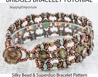 Bridges Bracelet Tutorial, Pattern for Bridges Bracelet by Claire Lee, BONUS Diamond and Mini Bridges Bracelet Tutorial