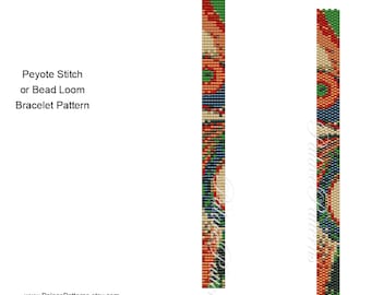 Bracelet Pattern for Loom and Peyote Stitch - Thin1 - Super Thin Bracelet Pattern - Delica Bead Bracelet Pattern
