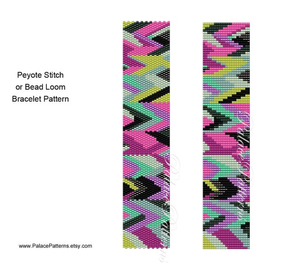 Chevron Beaded Bracelet Pattern Chevron1 Even Count Peyote