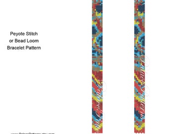 Bracelet Pattern for Loom and Peyote Stitch - Thin3 - Super Thin Bracelet Pattern - Delica Bead Bracelet Pattern