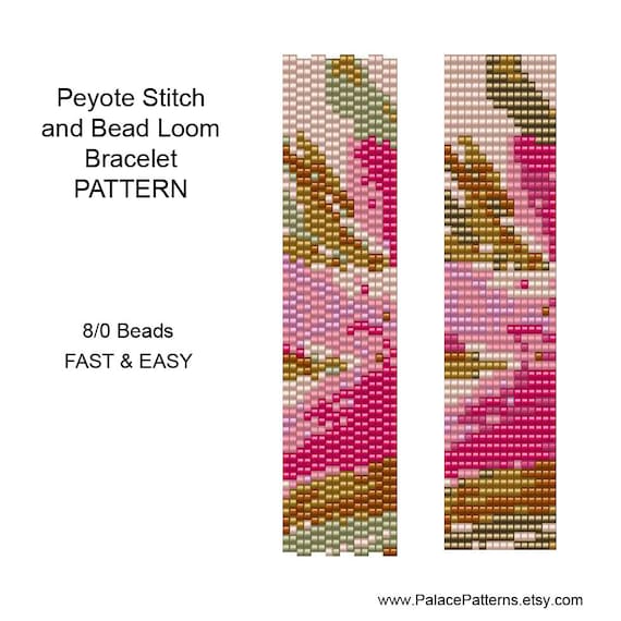 8/0 Seed Bead Peyote Stitch or Loom Bracelet Patterns 8bead 56