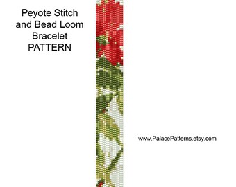 Floral Bracelet Pattern - Peyote Stitch and Bead Loom Pattern - Pattern 57