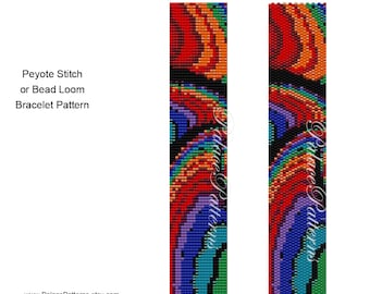 Peyote Stitch or Bead Loom Bracelet Pattern, PP446 Delica Bead Bracelet Pattern, Delica Seed Bead Pattern