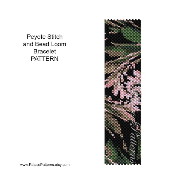 Peyote Stitch Bracelet Pattern - Bead Loom Bracelet Pattern - PP9 - Delica Bead Bracelet Pattern