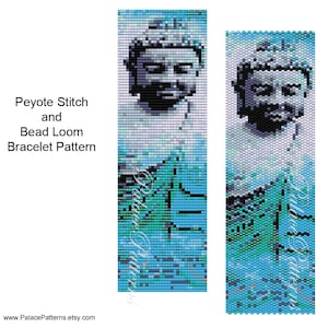 Delica Bead Bracelet Pattern, Blue Buddha Peyote and Bead Loom Bead Weaving Pattern