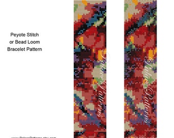 Bead Loom or Peyote Stitch Bracelet Pattern - Dark Water Delica Bead Bracelet Pattern