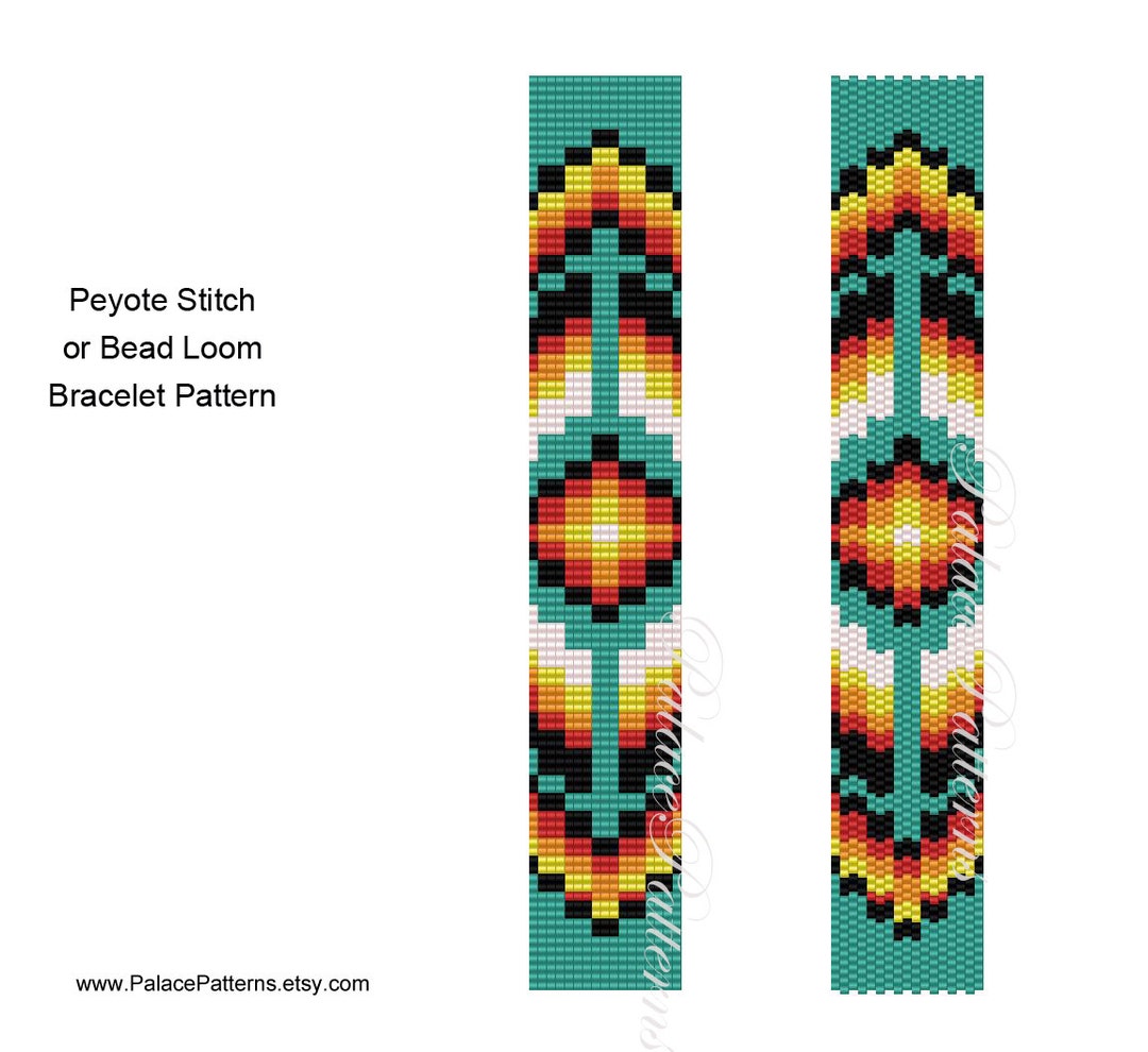 Peyote Stitch or Bead Loom Bracelet KIT - Pink Flower on Yellow Kit -  Delica Bracelet Kit - Pattern and Delica Beads Included. P1