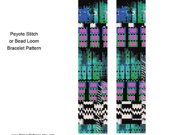 Peyote Stitch Bracelet Pattern or Bead Loom Bracelet Pattern - PP147
