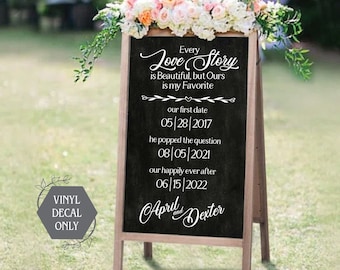 Our Love Story Wedding Sign Vinyl Decal only, Wedding welcome, Custom Wedding, engagement, Wedding decals, DIY Wedding, Rustic, farmhouse