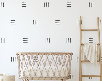 Line Thatch Pattern Decal, Southwest, Tribal pattern, Wallpaper substitution, Boho, Scandinavian, Modern Decal, Nursery decals, Baby