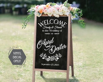 Welcome Wedding Sign Vinyl Decal only, Personalized Wedding, Custom Wedding Signs,  Wedding decals, DIY Wedding, Rustic, farmhouse