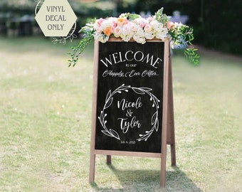 Welcome Wedding Sign Vinyl Decal only, Personalized Wedding, Custom Wedding Signs,  Wedding decals, DIY Wedding, Rustic, farmhouse