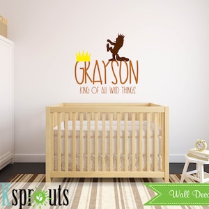 Where the wild things are Inspired Decal, Custom name decal, Wild things quote, Modern Nursery, Nursery decals, Baby Decals,