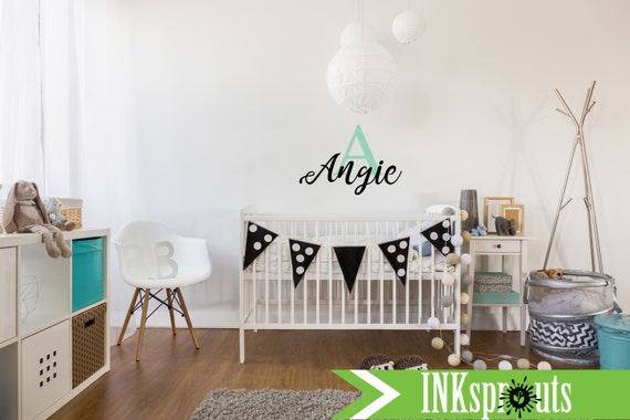 Custom Name Decal, Monogram Decal, Nursery name Decal, Monogram decal, Boho,  Modern Nursery, Nursery decals, Danish Decal