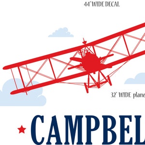 Airplane With Namedecal, Biplane Decal, Large Biplane, Aviation ...