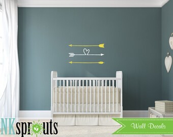 Boho Arrows wall Decal, Love arrow, Large Arrow decal, Boho chic, Arrows, Hearts, Pattern Decal, Modern Nursery,Nursery decals, Baby Decals,