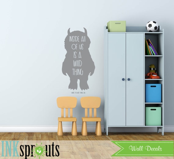 Where the wild things are Inspired Decal, we are all wild things quote, Wild things quote Modern Nursery, Nursery decals, Baby Decals,