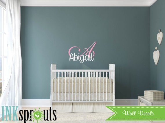 Custom Name Decal, Monogram, Princess decal, Girls room, Baby's Name, Classic, Simple, Modern Nursery, Nursery decals, Baby Decals