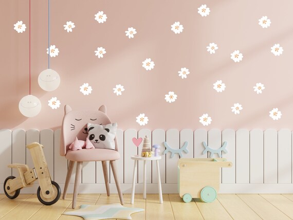 Flower Pattern Decal, Daisy Decal, Floral pattern, Wallpaper substitution, Boho, Scandinavian, Modern Decal, Nursery decals, Baby