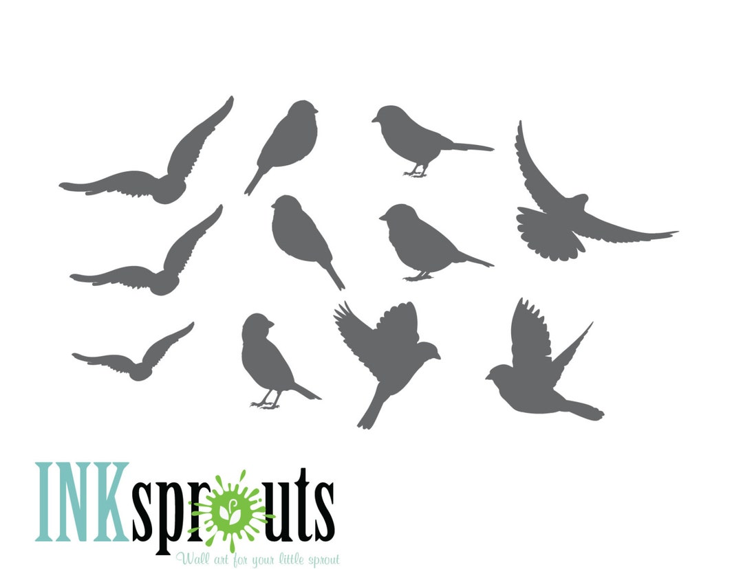 Bird Decal, Birds, Flying Birds, Birds for Birch Trees, Extra Bird ...