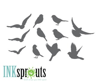 Bird Decal,  Birds, Flying Birds, Birds for Birch trees, Extra Bird Decal, Modern Nursery, Nursery decals, Baby Decals