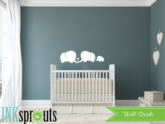 Cute Elephant family Decal, Baby Elephant, Safari Decal, Jungle, safari nursery, Modern Nursery, Nursery decals, Baby Decals, Wall stickers