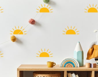 half Sun Decal Pattern, Sunshine pattern, sunrise, sunset sticker, Southwest decal, Desert, Sun Decal,  Nursery decals, Baby Decals