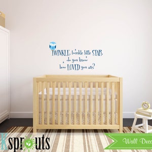 Twinkle little star Decal, Stars, Cute Owl decal, Babys Name,Classic, Simple, Modern Nursery, Nursery decals, Baby Decals,
