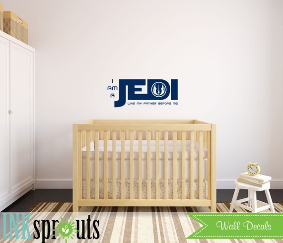 Star Wars Inspired Decal, Jedi Quote, I am a Jedi, The force is strong, Starwars, Jedi Symbol, Rocket, Outerspace, Nursery decals