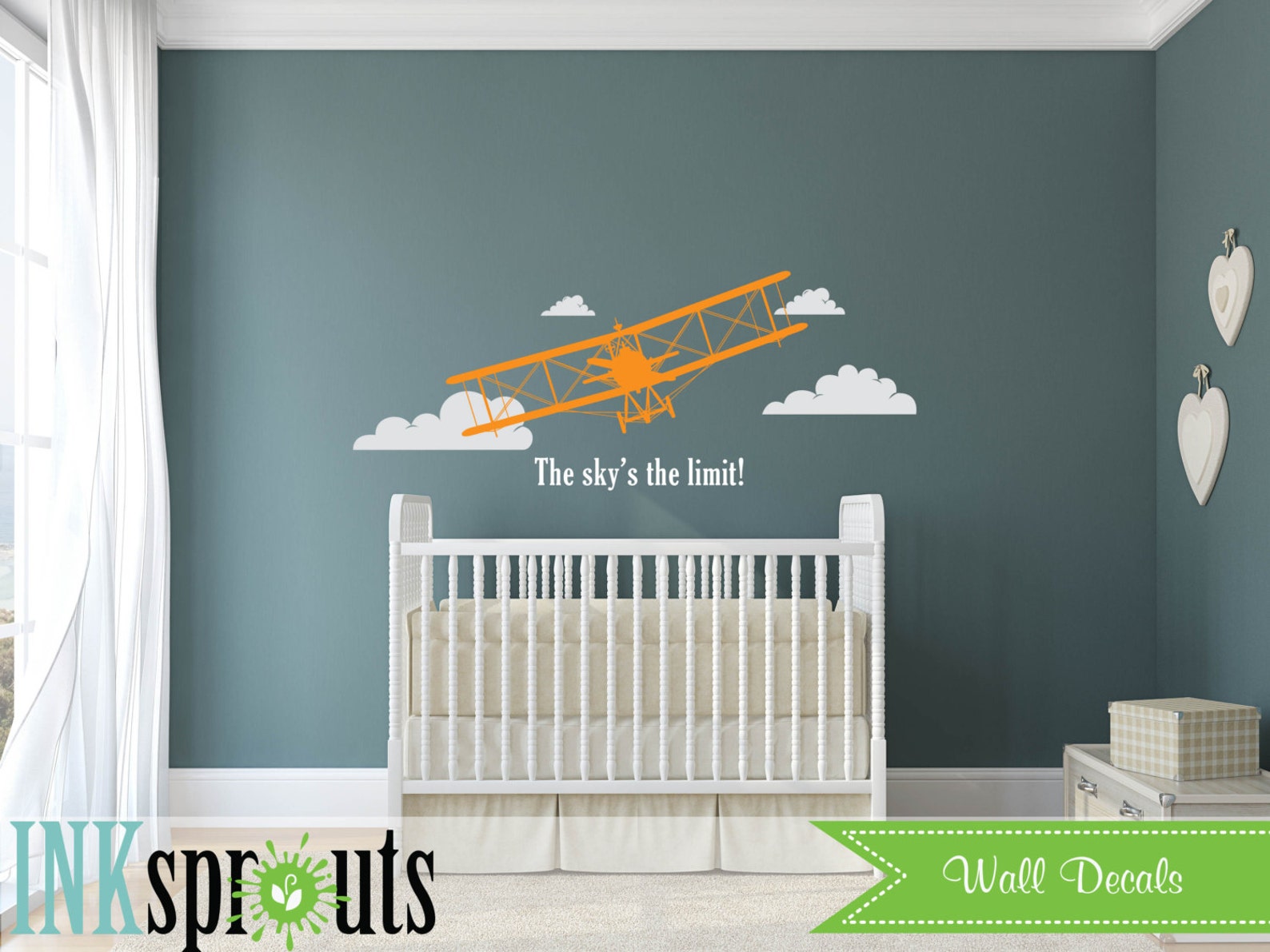 Airplane Decal, Biplane Decal, Large Biplane, Avaition, Transportation ...