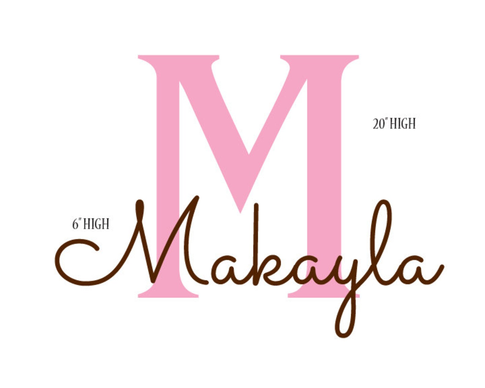 Custom Name Decal Monogram decal Girls room Babys Etsy