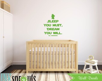 Star Wars Inspired  Decal, Yoda Quote, The force is strong, Starwars, Rocket, Outerspace, Modern Nursery, Nursery decals, Baby Decals,
